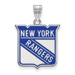 Black Bow Jewelry Sterling Silver New York Rangers NHL Large Pendant - 1 of 3