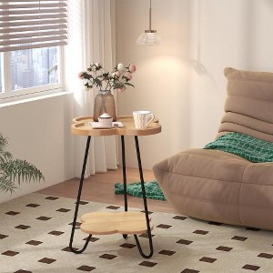 LIVAREEmlen Round Accent Side Table for Bedroom & Living Room - 1 of 4