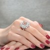 Guili Sterling Silver Rhodium-Plated Cubic Zirconia Ring, Elegant and Sophisticated, Perfect for Any Occasion, Green or Pink, Sizes 6, 7, 8, 10. - 3 of 3