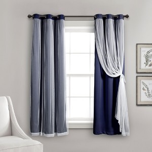 Lush Decor Sheer Grommet Insulated Blackout Window Curtain Panel Set - 1 of 4
