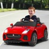 Costway 12V Jaguar F-Type SVR Licensed Kids Ride On Car Motorized Vehicle w/ MP3  Navy - 2 of 4