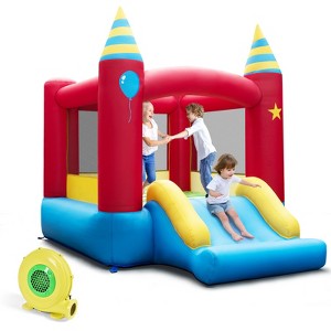 Costway Inflatable Bounce Castle Kids Jumping Bouncer Indoor Outdoor with 480W Blower - 1 of 4