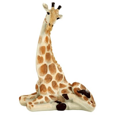 Zari Hand-Painted Resin Resting Giraffe Statue