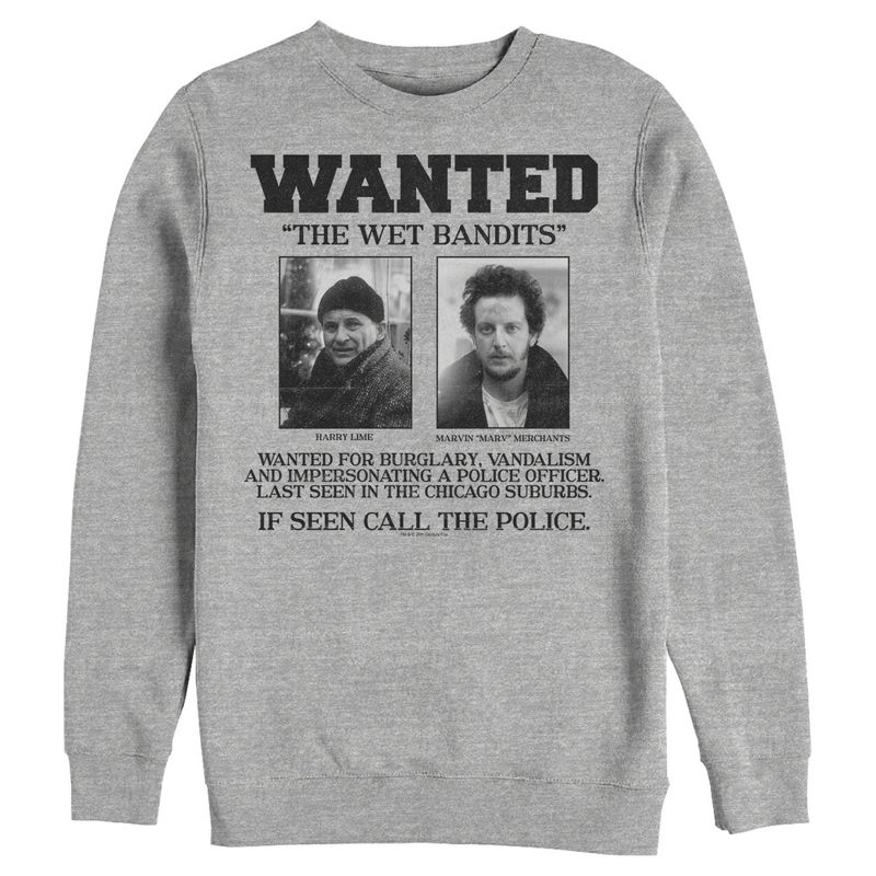 Men's Home Alone Wet Bandits Wanted Poster Sweatshirt, 1 of 5