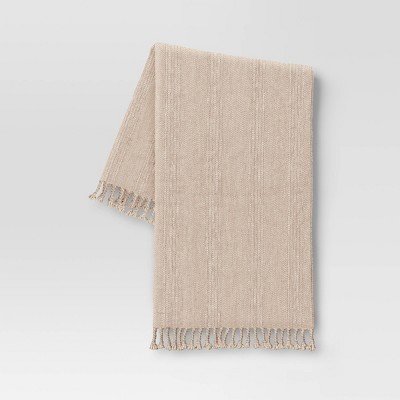 Crystal Chenille Woven Throw Blanket Beige - Threshold&#8482;_1