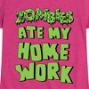 Girls' - Instant Message - Zombies Ate My Homework Fitted Short Sleeve Graphic T-Shirt - 2 of 4