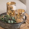 Sullivans Pinecone Glass Pillar Candle Holder Set of 2, 6"H & 7.75"H Gold - 3 of 4