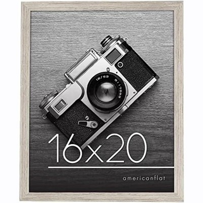 Americanflat 16x20 Poster Frame in Drift Wood with Polished Plexiglass - Horizontal and Vertical Formats with Included Hanging Hardware