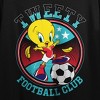 Looney Tunes Tweety Football Club Women's Black Crop Tee - 2 of 3