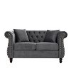 NicBex 59"/80" Chesterfield Velvet Sleeper Sofa, 2/3 Seater Sofa with Rolled Arms and Nailhead,Tufted Couch with Pillows for Living/Bed Room,Office - 2 of 4