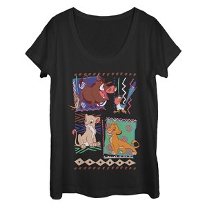 Women's Lion King Retro 90's Savannah Friends Scoop Neck - 1 of 3