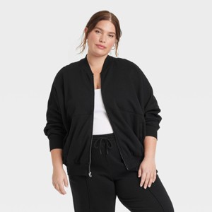 Women's Leisure Studio Fleece Bomber Jacket - Universal Thread™ - 1 of 3