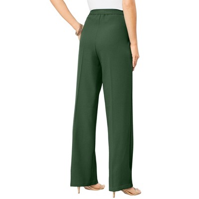Roaman's Women's Plus Size Petite Wide Leg Bend Over Pant
