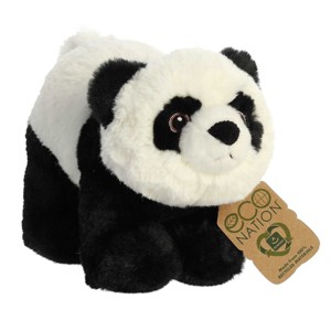 Aurora Small Panda Eco Nation Eco-Friendly Stuffed Animal Black 9" - 1 of 4