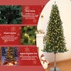 homfan Christmas Tree, Slim Xmas Tree with LED Lights Prelit, Pencil Christmas Tree with Warm White Lights & Metal Stand, Xmas Decoration - 3 of 4