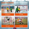 Racxily 72"x48" Street Hockey Goal Set - Double Fish Premium Steel Frame with Reinforced Net for Indoor/Outdoor Use, Easy Assembly & Portable - 2 of 4