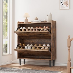 Shoe Cabinet with Drawers, Wooden Shoe Organizer with Adjustable Shelf, Shoe Storage for Entryway, Hidden Shoe Cabinet for Hallway, Living Room - 1 of 4