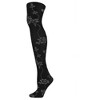 Memoi Women's Wild Floral Opaque Nylon Tights Black S-M - 4 of 4