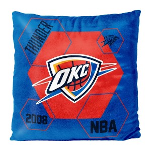 NBA Oklahoma City Thunder Firm Density Connector Velvet Reverse Pillow - 1 of 3