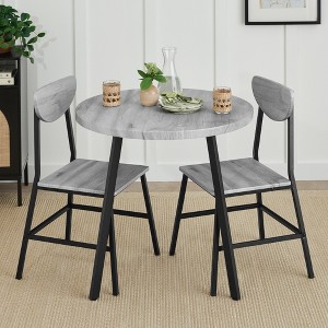 Best Choice Products 3-Piece Mid-Century Modern Round Dining Set w/ 2 Chairs, Angled Legs - 1 of 4