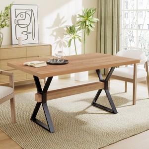 Christopher Knight Home Carol 63" Rustic Metal and Wood X-Shape Dining Table - 1 of 4