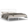 vidaXL Metal Bed Frame without Mattress with Headboard White 76"x79.9" - 2 of 4