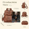 Women's backpack wallet, small leather waterproof anti-theft shoulder bag, women's handbag, Caramel color - 2 of 4