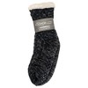 Elanze Designs Black Simple Knit Womens One Size Plush Lined Non Skid Indoor Slipper Socks - 3 of 4