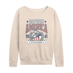 Women's - Marvel - Captain America Collegiate Lightweight French Terry Slouchy - 1 of 4