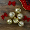 Northlight 6ct Gold 2-Finish Retro Reflector Glass Christmas Ball Ornaments 2.75" (70mm) - 4 of 4