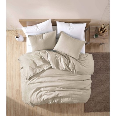 Oatmeal King Cotton Comforter Set with Shams