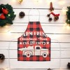 Unique Bargains Christmas Aprons Linen Red Black Beige 21.65"x26.77" 1 Pcs - 2 of 4