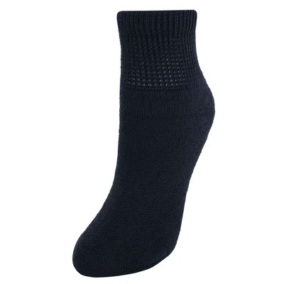 Ctm Women's Diabetic Ankle Socks (3 Pair Pack), Black : Target