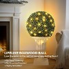 Acekool LED Boxwood Topiary Ball, 40 Lights, UV Resistant, Waterproof, Remote, Pot Base, Easy Assembly for Porch, Balcony, Garden, 2ps - 3 of 4