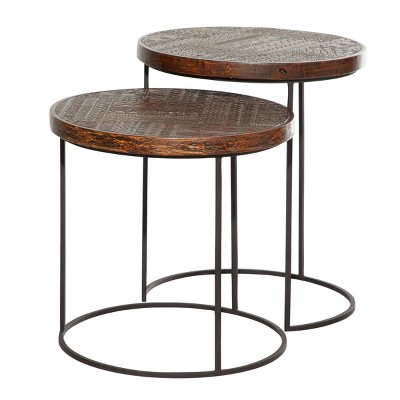 Contemporary Metal Accent Table Brown - Venus Williams Collection