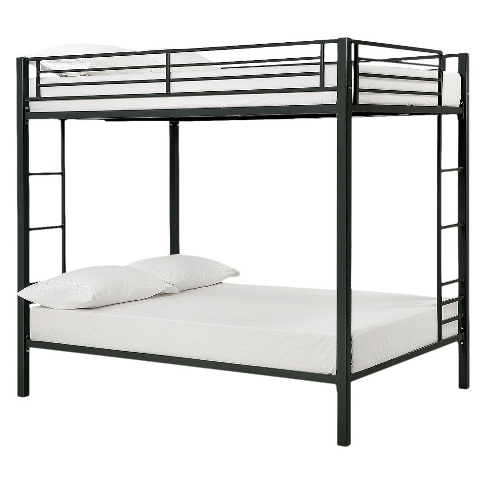 Kids Bed: Metal Bunk Bed - Black (Full)