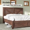 AMERLIFE Farmhouse Bed Frame with 49.2" Barn Door Headboard - 3 of 4