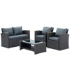 GlasFlength Patio Seating Sets 4PCS, Cushions, Outdoor Furniture, Deep Seat, Sectional Chat Set with Cushions, Blue, 45.25"*25.75"*29.75" - 3 of 4