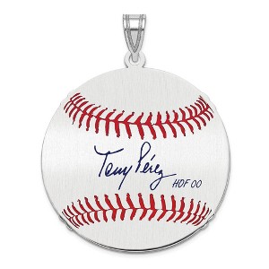 Black Bow Jewelry Sterling Silver Tony Perez Signature LG Enamel Baseball Pendant - 1 of 4