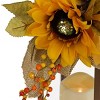 14" Sunflower and Burlap Bow Decorated Harvest Lantern - 3 of 4