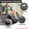 Adult Manual Pull Tab Recliner Chair w/ 3-Position Recline, Widen Overstuffed Single Sofa Lounge Chair w/2 Cup Holder - 4 of 4
