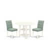 East West Furniture PSNA3-SBR-C 3 PcRectangular Kitchen Table having 12in Leaf and 2Fabric Dinette Chairs in Saddle Brown . - 2 of 4