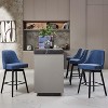 Swivel Bar Stools, 30" Dark Grey Upholstered Counter Stools with Metal Base, Comfortable Seat & Back for Kitchen, Dining Room, Home Bar - 4 of 4