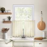 Cameron Linen Rod Pocket Kitchen Tier Window Curtain Set of 2 - Elrene Home Fashions