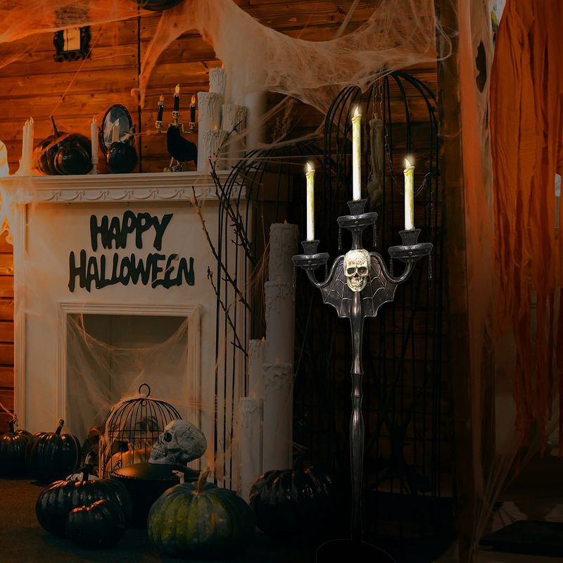Skeleteen Halloween Animated Candelabra Decoration - Black, 5 of 7