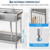 Commercial Stainless Steel Utility Sink, Freestanding Single Bowl Kitchen Sink with Cold & Hot Water Faucet, Built-In Wash Board, Drawer - 4 of 4