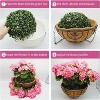 GAOMON 2 Set Artificial Outdoor Bougainvillea Flowers with Brown Basket, Artificial Hanging Flowers Plant - 4 of 4