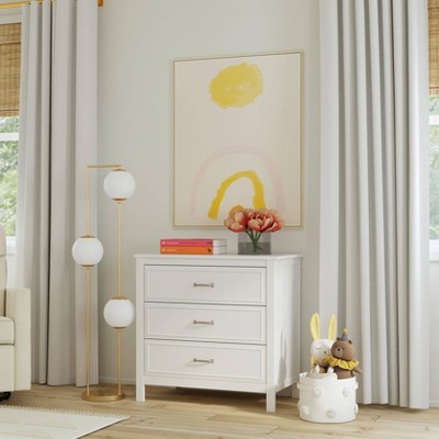 White Pinewood 3-Drawer Nursery Dresser