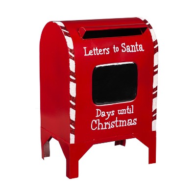 Evergreen Letters to Santa Mail Box with Chalk Board Countdown Table Decor