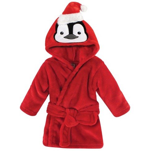 Hudson Baby Infant Boy Plush Animal Face Bathrobe, Boy Penguin, 0-9 Months - image 1 of 2